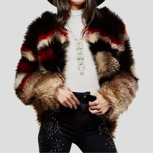 Free People Scarlet Faux Fur Jacket S EXCELLENT